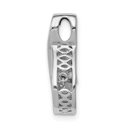 14K Weißgold 0,1 ct. Lebendiger Beweglicher Echter Diamant Tropfen-Ketten-Gleitanhänger