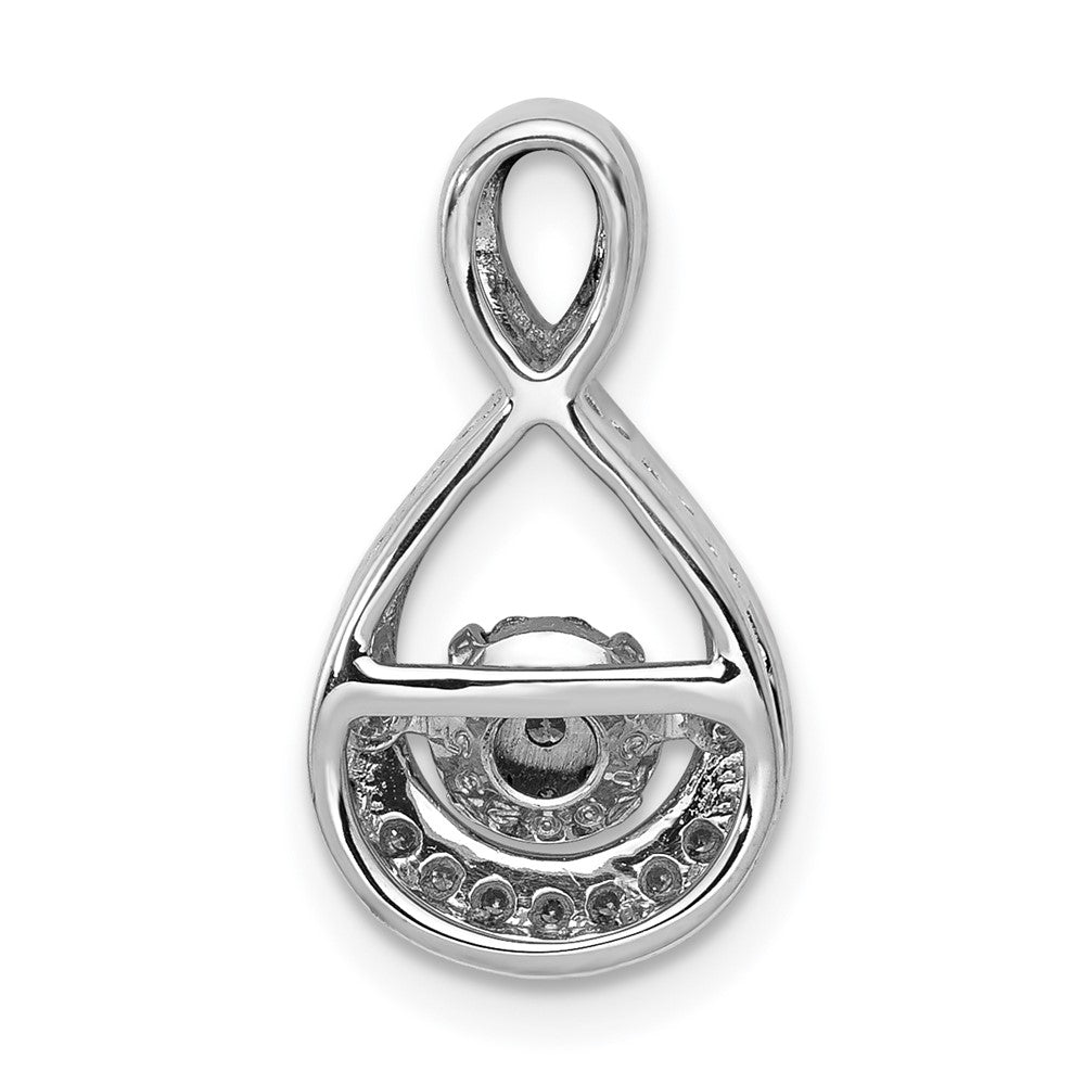 14K Weißgold 0,1 ct. Lebendiger Beweglicher Echter Diamant Tropfen-Ketten-Gleitanhänger