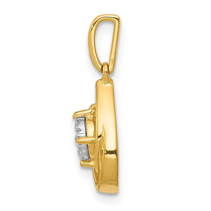 14K Gelbgold Poliert 0,15 ct. Echter Diamant Fancy Tropfen-Anhänger
