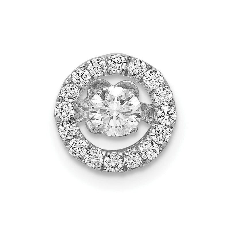 14K Weißgold 0,375 ct. Laborgezüchteter Diamant VS/SI+ G+ Strahlender Ketten-Gleitanhänger