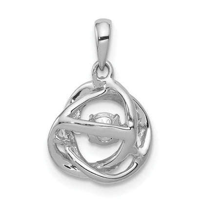 14 Karat Weißgold 0,25 ct. Laborgezüchteter Diamant VS/SI+ G+ Lebendiger Verschlungene-Kreise-Anhänger