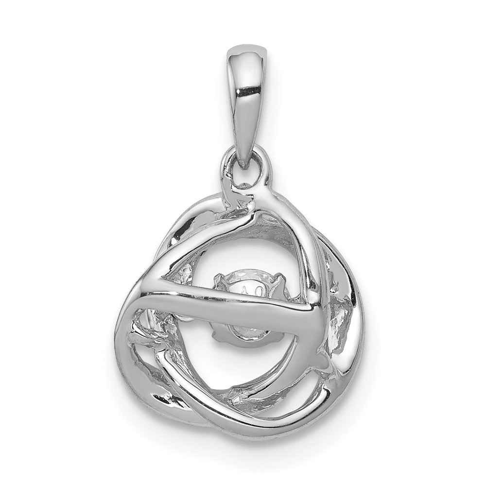 14K Weißgold 0,25 ct. Anhänger mit ineinander verschlungenen Ringen mit funkelnden echten Diamanten