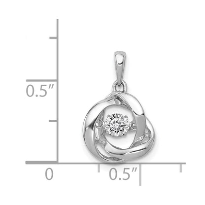 14K Weißgold 0,25 ct. Anhänger mit ineinander verschlungenen Ringen mit funkelnden echten Diamanten