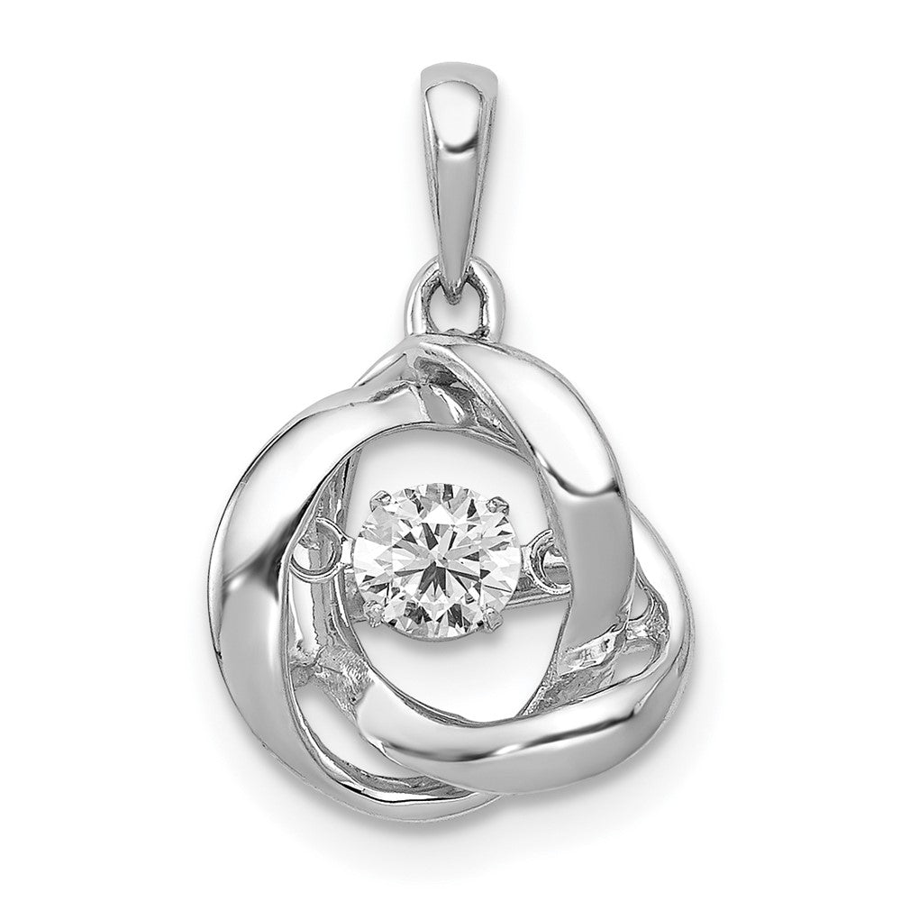 14K Weißgold 0,25 ct. Anhänger mit ineinander verschlungenen Ringen mit funkelnden echten Diamanten