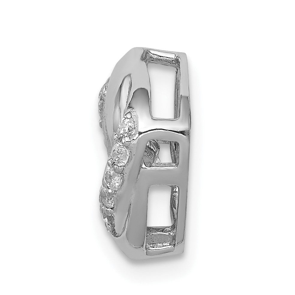14K Weißgold 1/4ct. Lebhaft Echt Diamant Entwined Squares Kette Anhänger