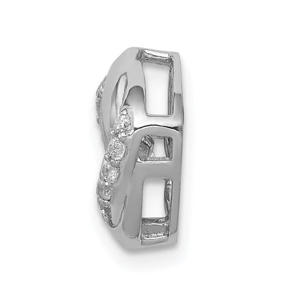 14K Weißgold 1/4ct. Lebhaft Echt Diamant Entwined Squares Kette Anhänger
