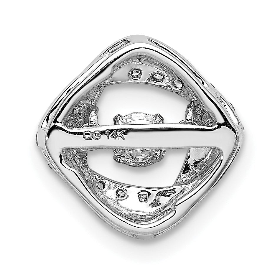 14K Weißgold 1/4ct. Lebhaft Echt Diamant Entwined Squares Kette Anhänger