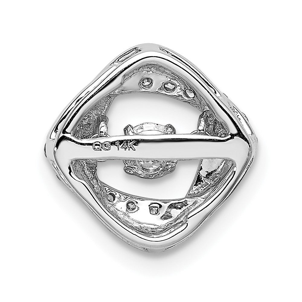 14K Weißgold 1/4ct. Lebhaft Echt Diamant Entwined Squares Kette Anhänger
