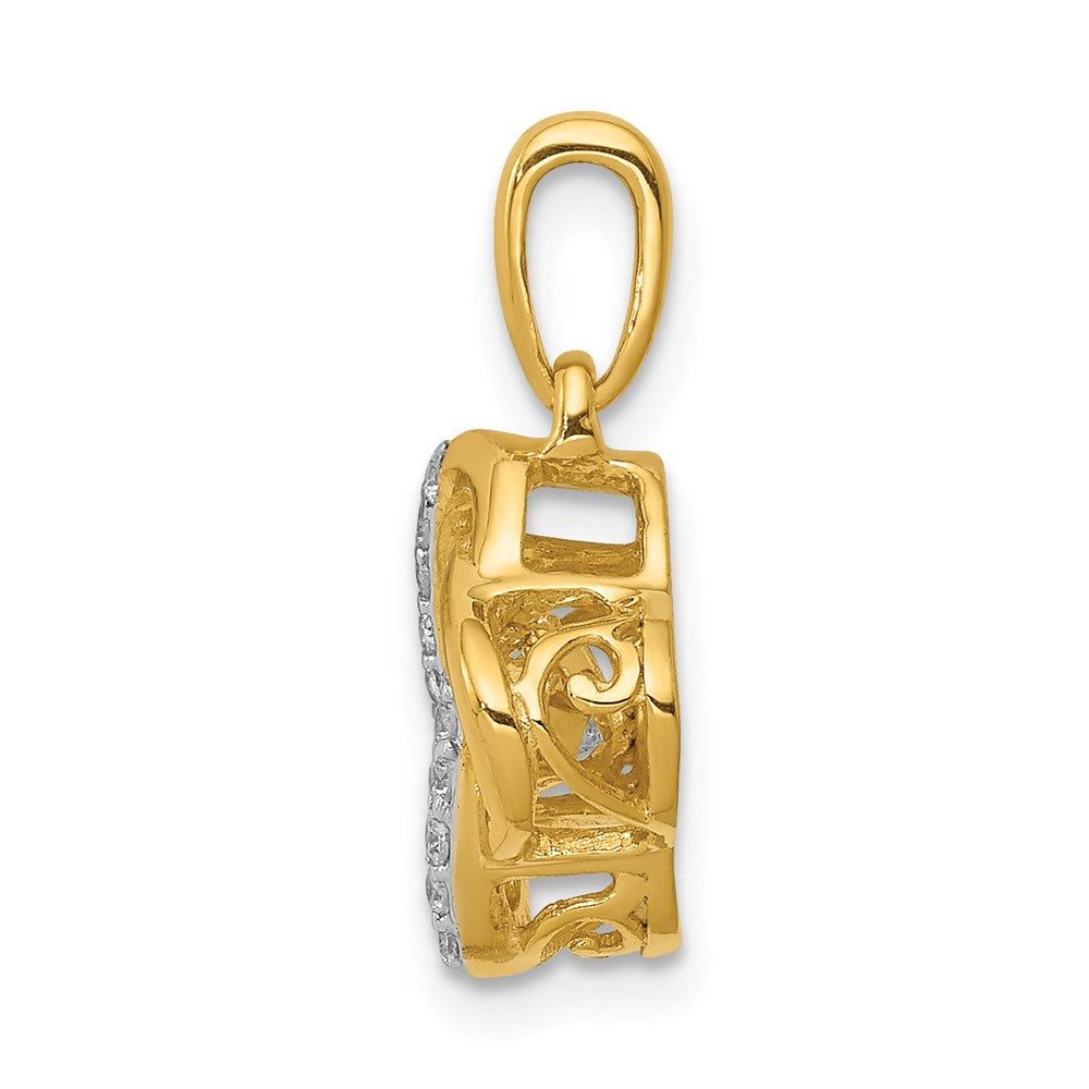 14K Gelbgold Anhänger „Fancy Knot" mit 0,3 ct. lebhaften, beweglichen echten Diamanten