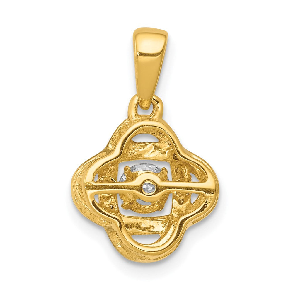 14K Gelbgold Anhänger „Fancy Knot" mit 0,3 ct. lebhaften, beweglichen echten Diamanten