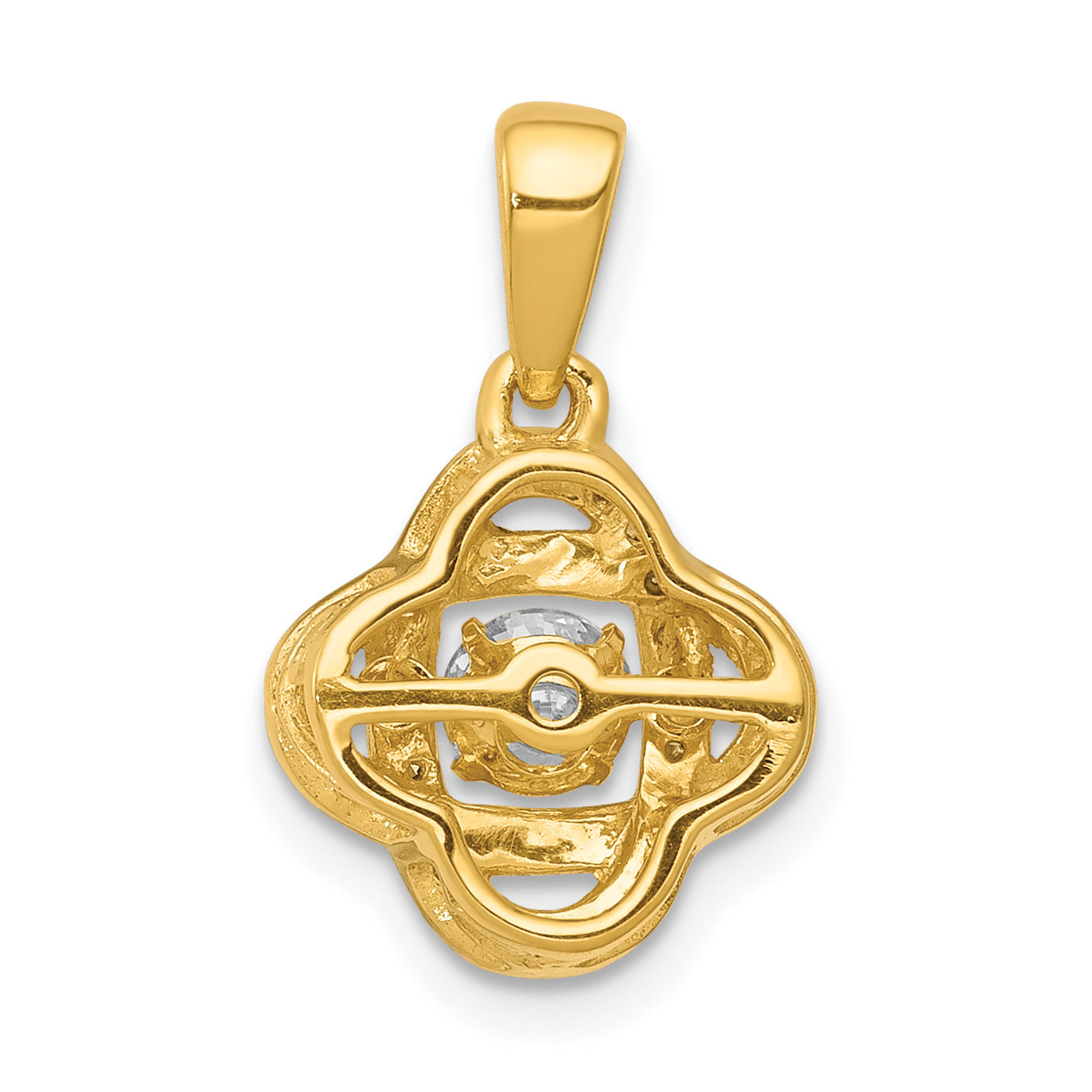14K Gelbgold 0,33 ct. Laborgezüchteter Diamant VS/SI+ G+ Lebendiger Fantasievoller Liebesknoten-Anhänger