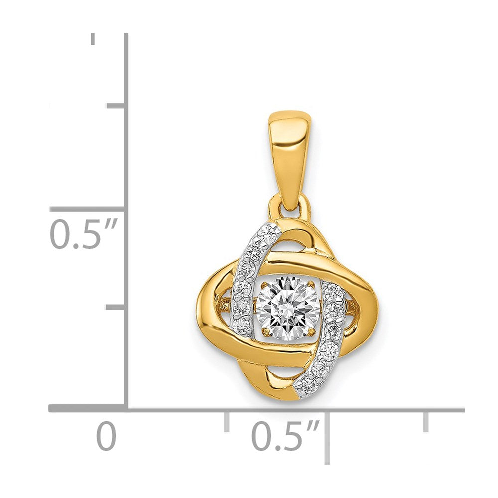14K Gelbgold Anhänger „Fancy Knot" mit 0,3 ct. lebhaften, beweglichen echten Diamanten