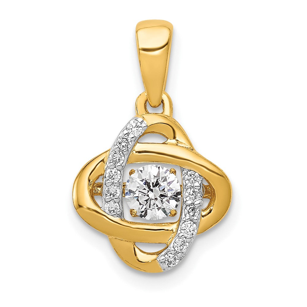 14K Gelbgold Anhänger „Fancy Knot" mit 0,3 ct. lebhaften, beweglichen echten Diamanten