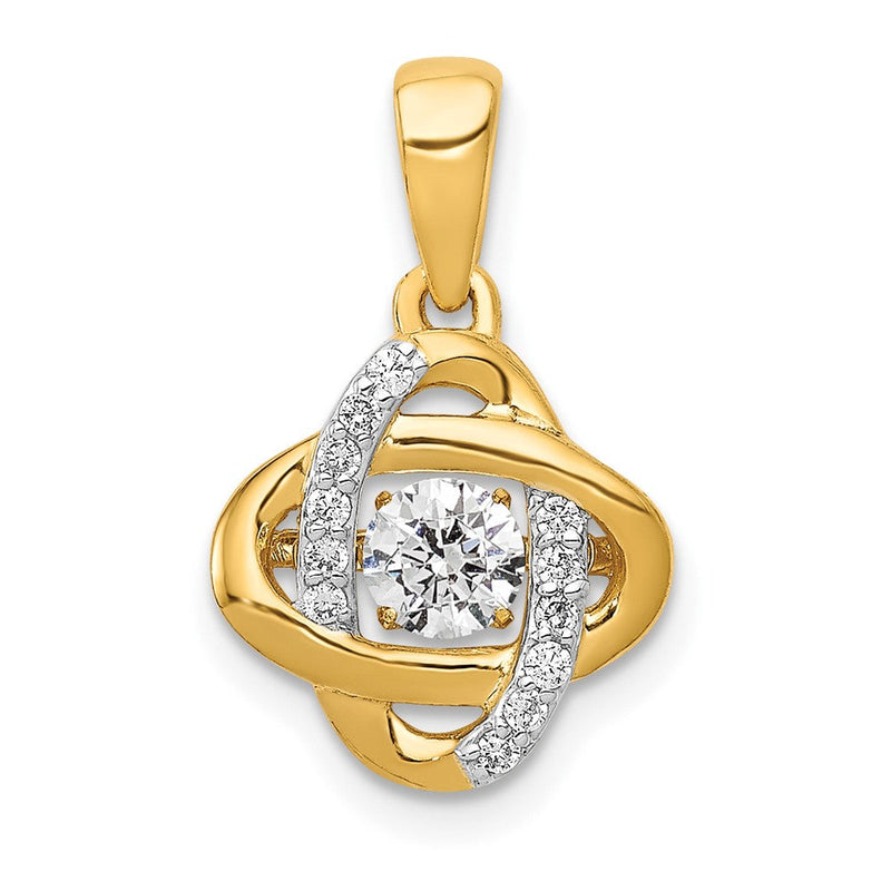14K Gelbgold Anhänger „Fancy Knot" mit 0,3 ct. lebhaften, beweglichen echten Diamanten
