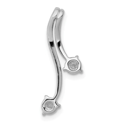 14K Weißgold Gleitanhänger für Fancy-Kette mit 0,10 ct. Laborgezüchtetem Diamant VS/SI+ G+