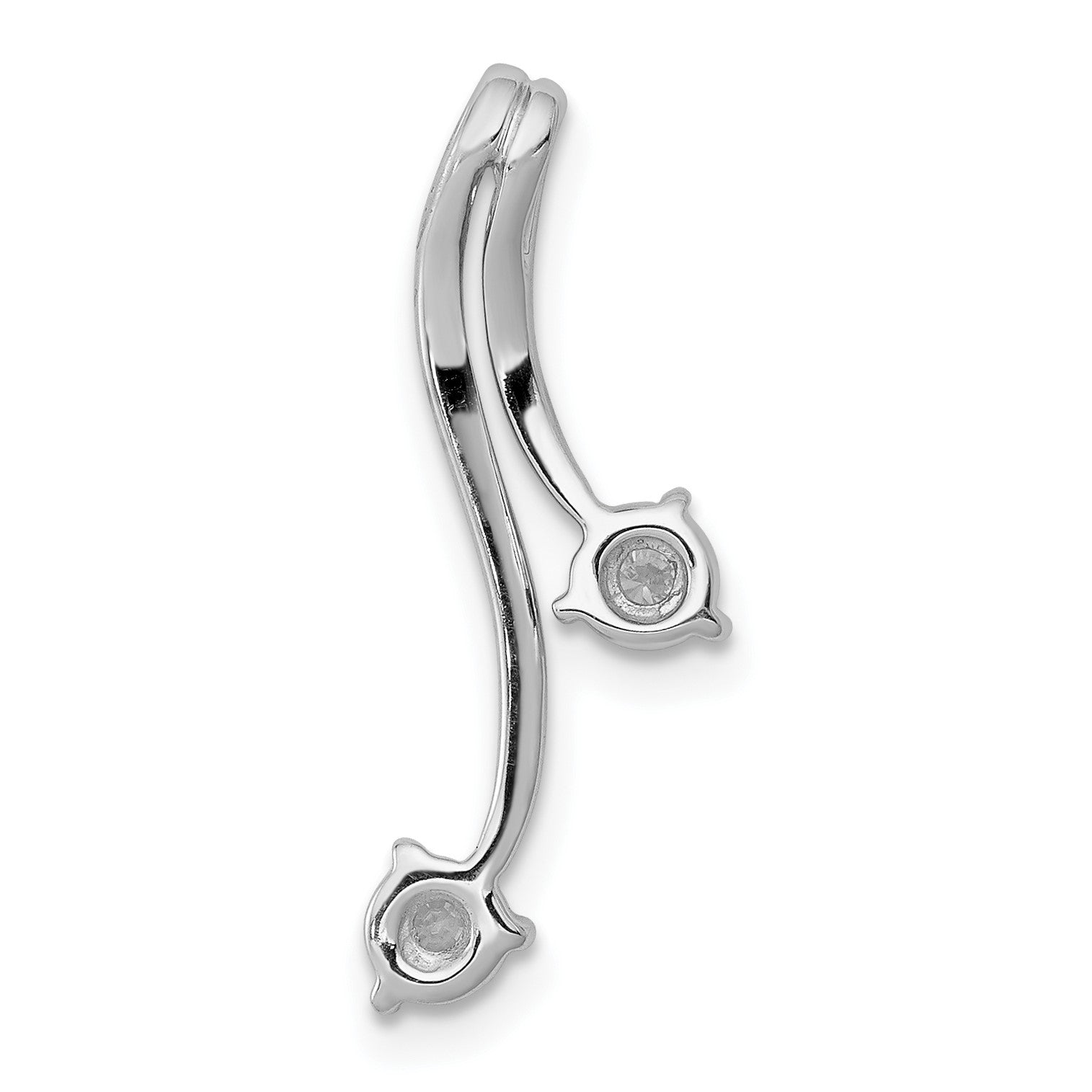 14K Weißgold Gleitanhänger für Fancy-Kette mit 0,10 ct. Laborgezüchtetem Diamant VS/SI+ G+