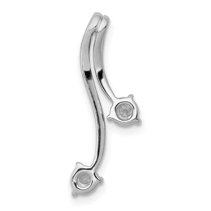 14K Weißgold Gleitanhänger für Fancy-Kette mit 0,10 ct. Laborgezüchtetem Diamant VS/SI+ G+