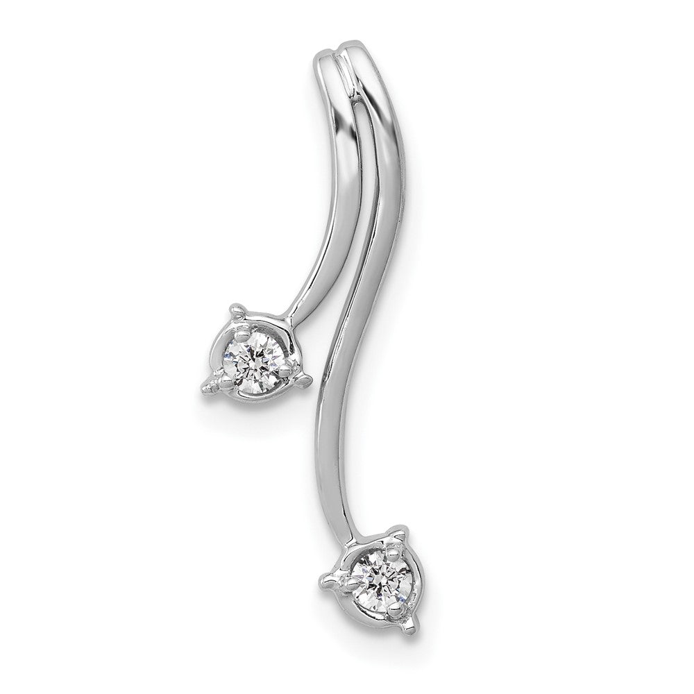 14K Weißgold Gleitanhänger für Fancy-Kette mit 0,10 ct. Laborgezüchtetem Diamant VS/SI+ G+