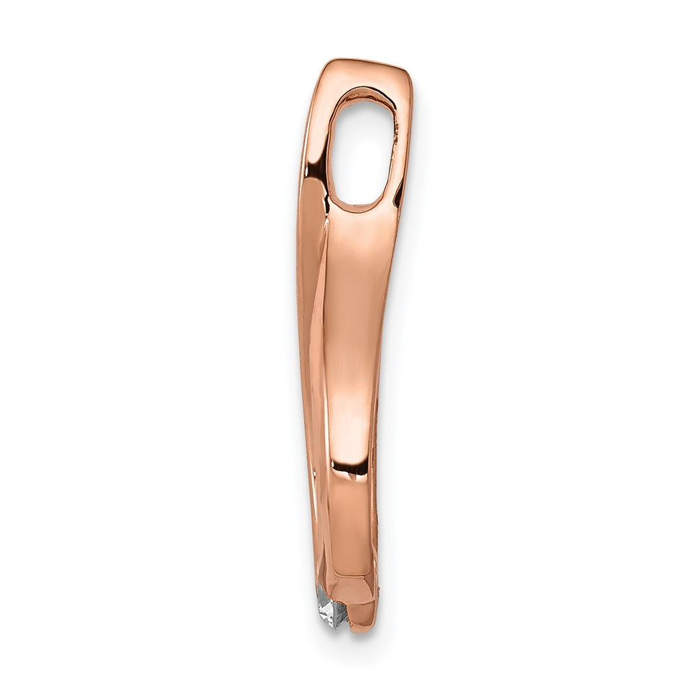 14K Roségold 1/10ct. Echt Diamant Tropfen Kette Anhänger