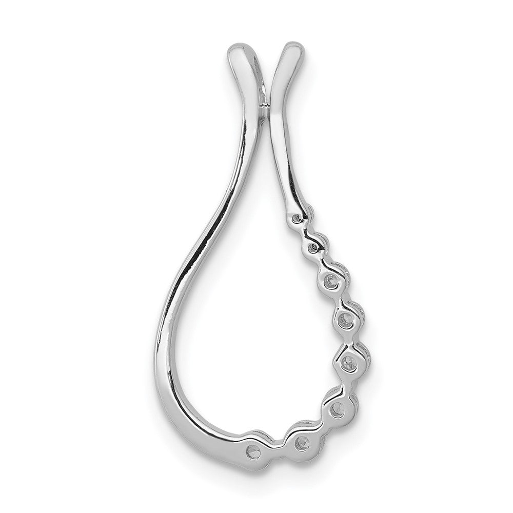 14K Weißgold 0,17 ct. Laborgezüchteter Diamant VS/SI+ G+ Tropfen-Kettengleitanhänger