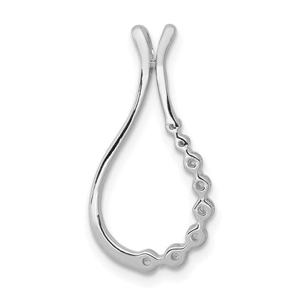 14K Weißgold 0,17 ct. Laborgezüchteter Diamant VS/SI+ G+ Tropfen-Kettengleitanhänger