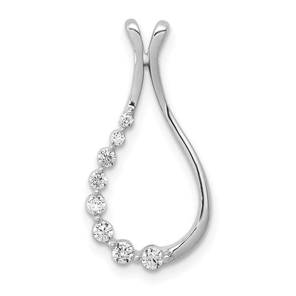 14K Weißgold 0,17 ct. Laborgezüchteter Diamant VS/SI+ G+ Tropfen-Kettengleitanhänger