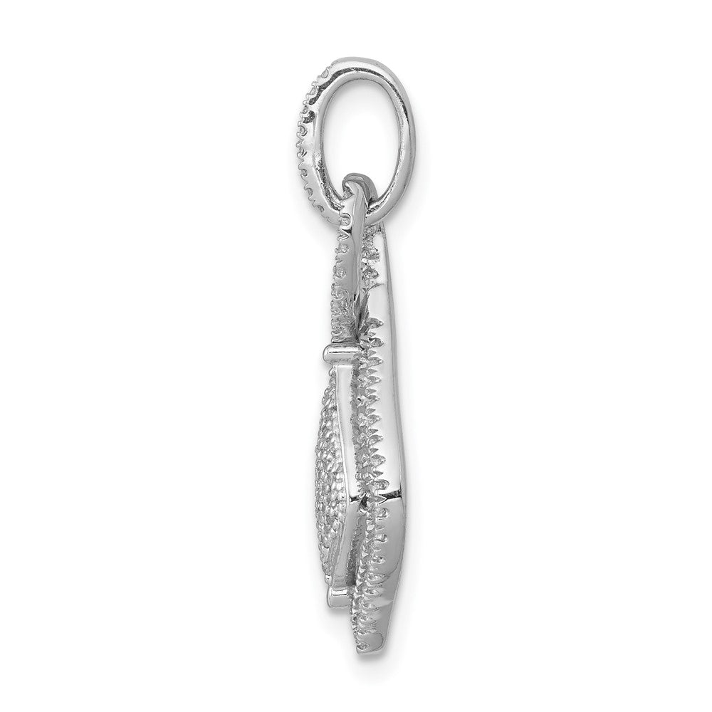 14K Weißgold Pavé-Anhänger mit 0,3 ct. echten Diamanten, ausgefallenes Dangle-Design