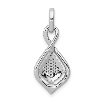 14K Weißgold Pavé-Anhänger mit 0,3 ct. echten Diamanten, ausgefallenes Dangle-Design