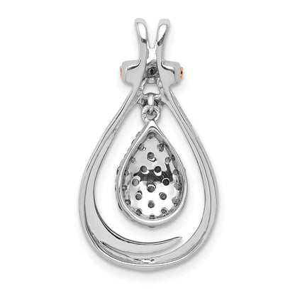 14K Weißgold mit Rose Rhodium 1/4ct Champagne Echt Diamant Kette Anhänger