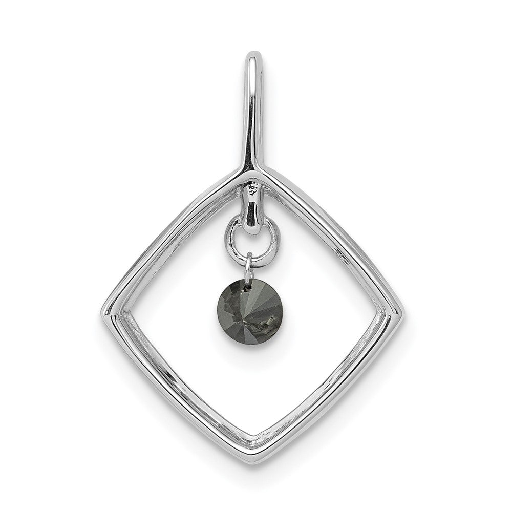 14K Weißgold 0,17 ct. Schwarzer Echter Diamant Anhänger