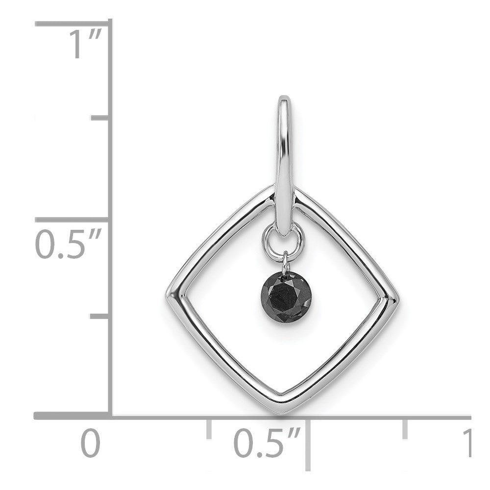 14K Weißgold 0,17 ct. Schwarzer Echter Diamant Anhänger