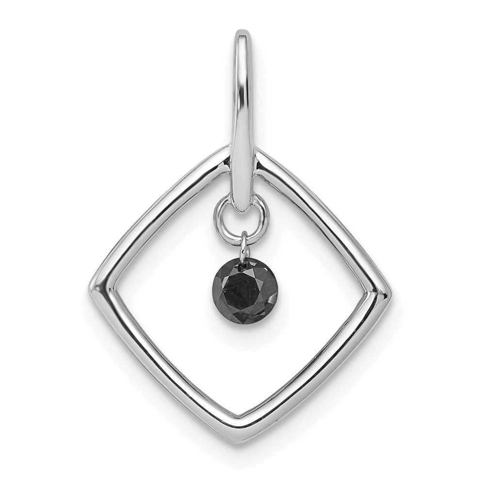 14K Weißgold 0,17 ct. Schwarzer Echter Diamant Anhänger