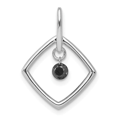 14K Weißgold 0,17 ct. Schwarzer Echter Diamant Anhänger