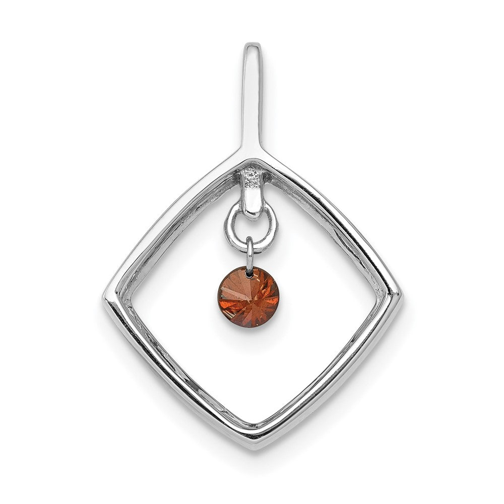 14K Weißgold 0,166ct. roter echter Diamant Anhänger zum Baumeln