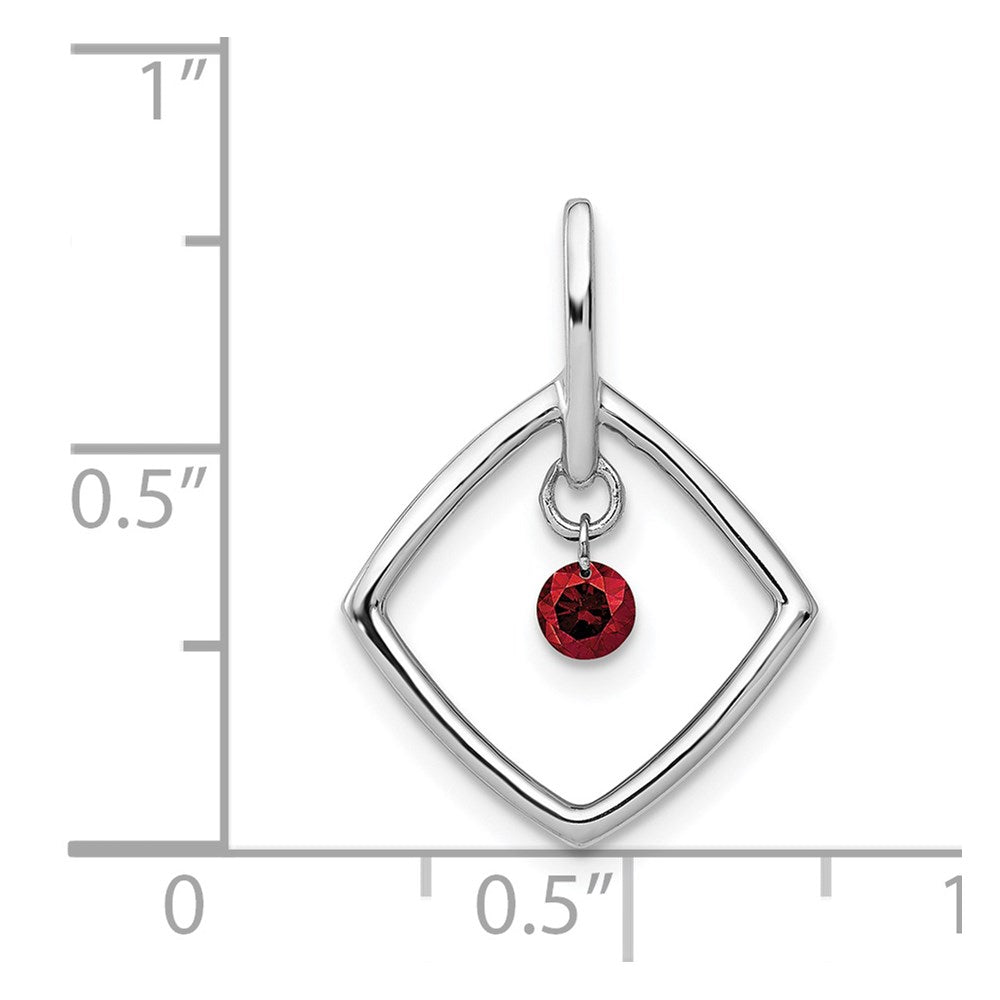 14K Weißgold 0,166ct. roter echter Diamant Anhänger zum Baumeln