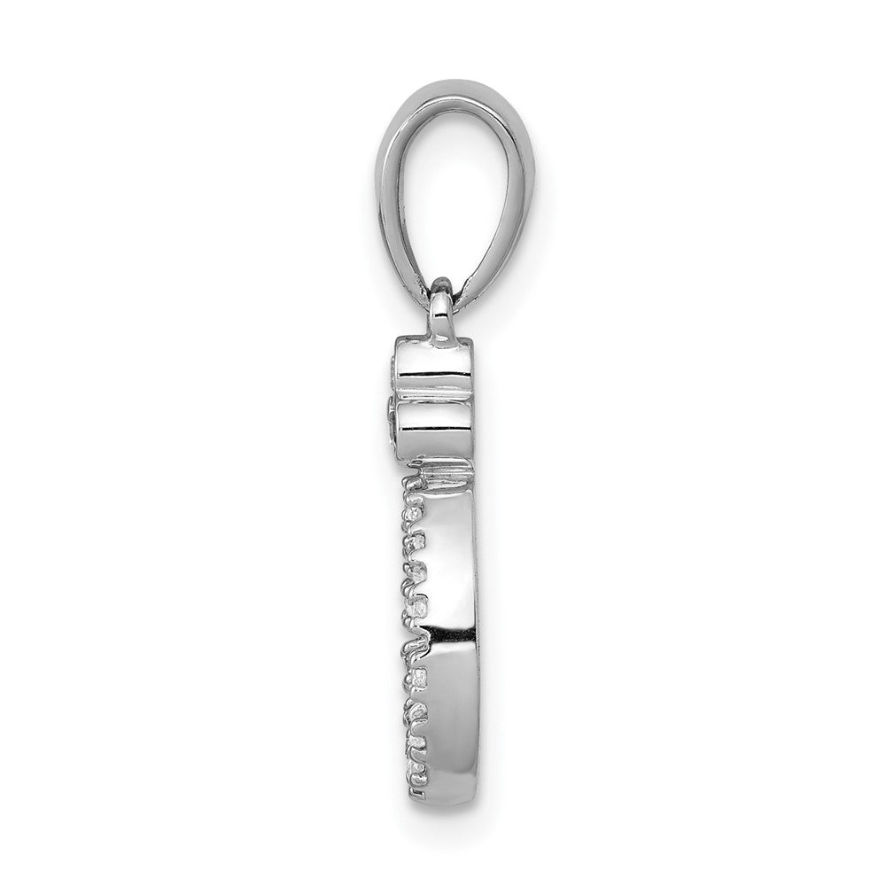 14K Weißgold Vintage-Anhänger mit ovalem echtem Diamant, 0,125 ct