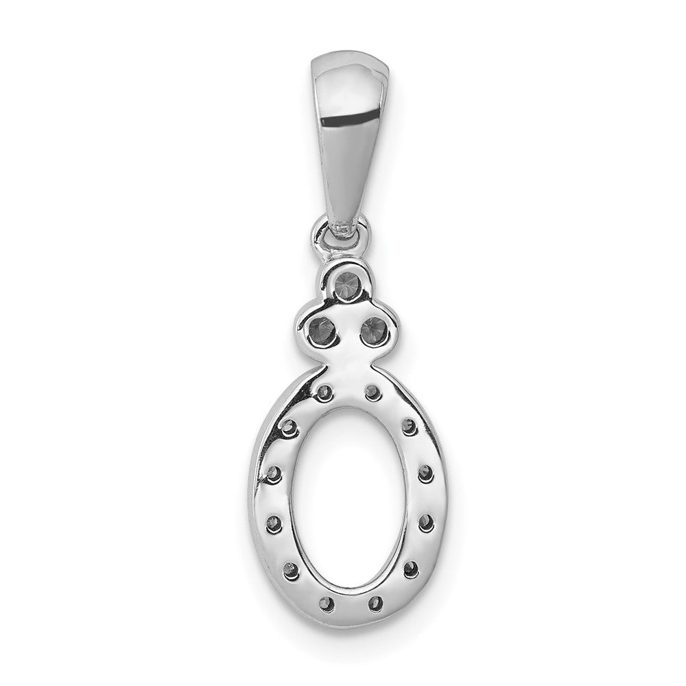 14K Weißgold Vintage-Anhänger mit ovalem echtem Diamant, 0,125 ct