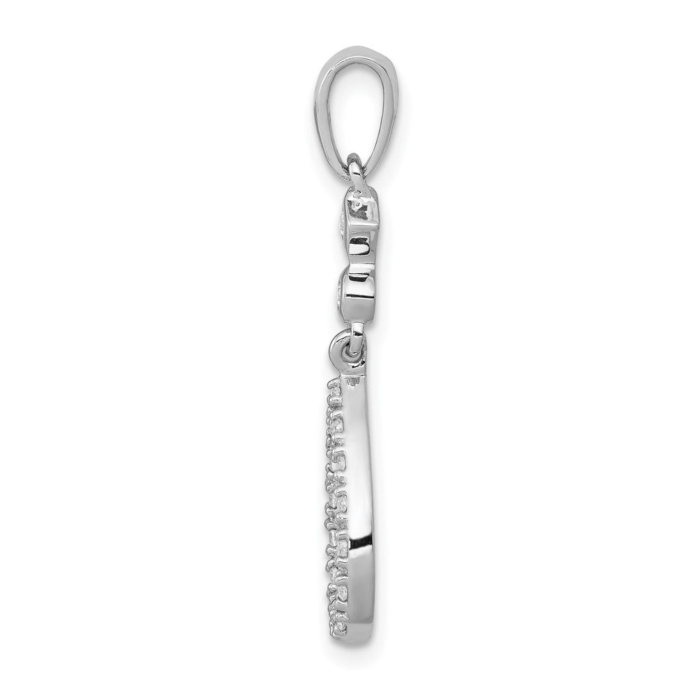 14K Weißgold 0,125 ct. Vintage-Tropfen-Anhänger mit echtem Diamant