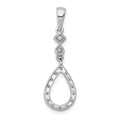 14K Weißgold 0,125 ct. Vintage-Tropfen-Anhänger mit echtem Diamant