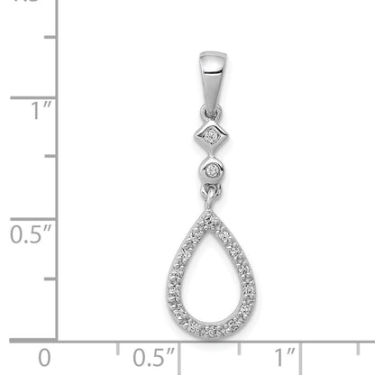 14K Weißgold 0,125 ct. Vintage-Tropfen-Anhänger mit echtem Diamant