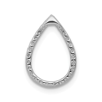 14k Weißgold Gleitanhänger „Tropfen" mit 0,2 ct. im Labor gezüchteten Diamanten VS/SI+ G+ für Halskette