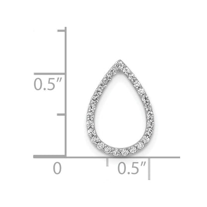 14K Weißgold 1/5ct. Echt Diamant Tropfen Kette Anhänger