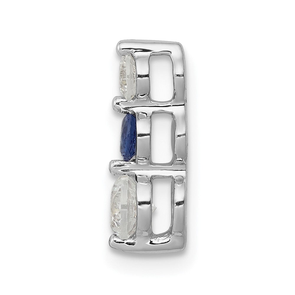 14K Weißgold Anhänger mit 0,5 ct. blauen/weißen echten Diamanten