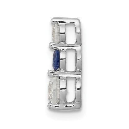 14K Weißgold Anhänger mit 0,5 ct. blauen/weißen echten Diamanten