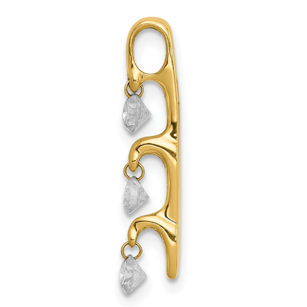 14K Gelbgold 0,33 ct. Echter Diamant Dreistein-Gleitanhänger