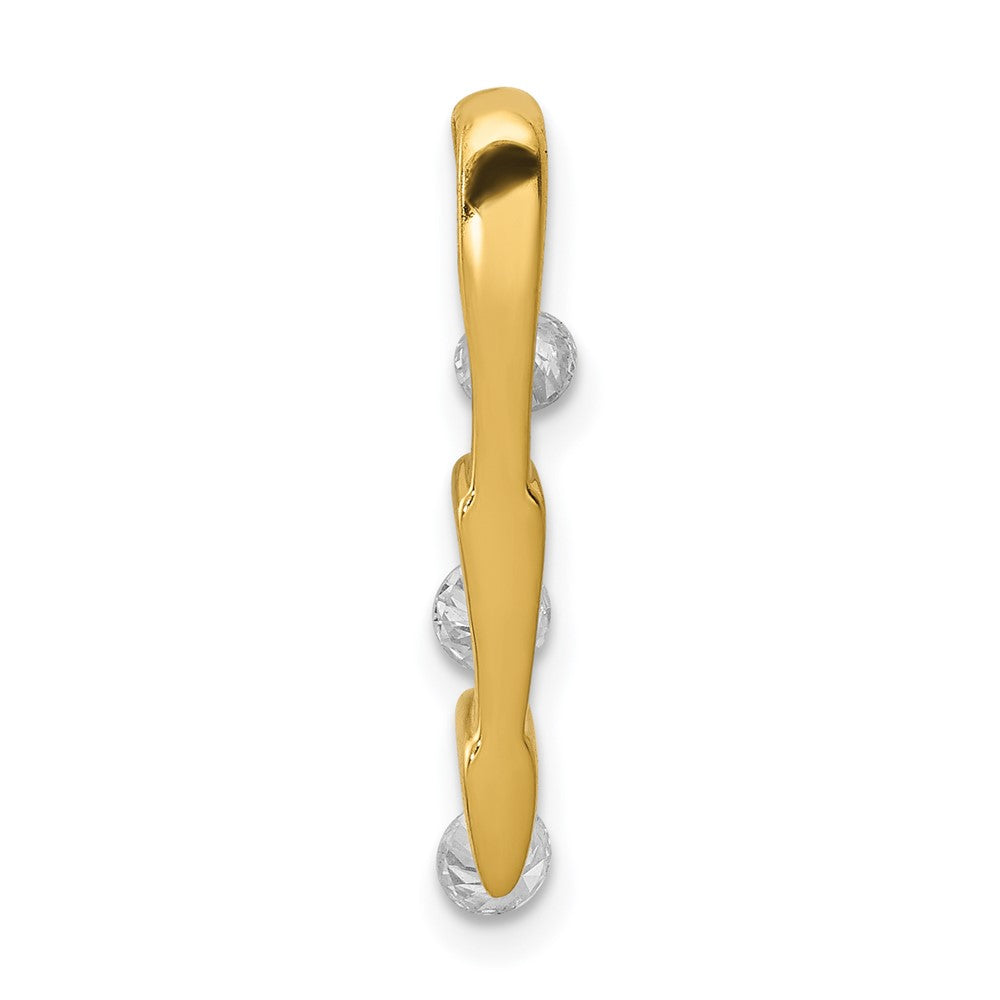 14K Gelbgold 0,33 ct. Echter Diamant Dreistein-Gleitanhänger