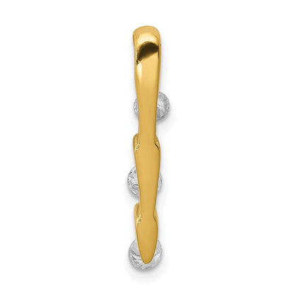 14K Gelbgold 0,33 ct. Echter Diamant Dreistein-Gleitanhänger