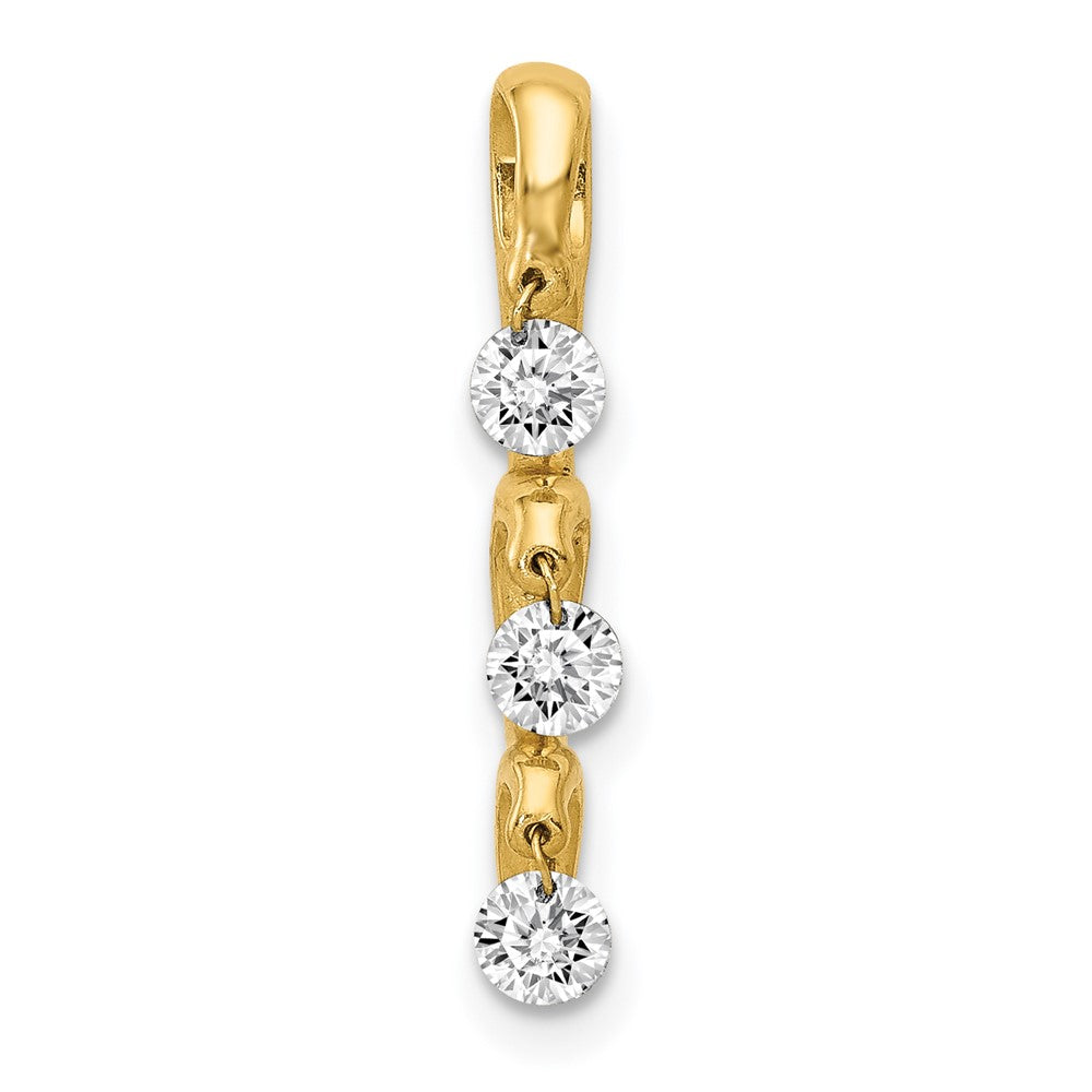 14K Gelbgold 0,33 ct. Echter Diamant Dreistein-Gleitanhänger