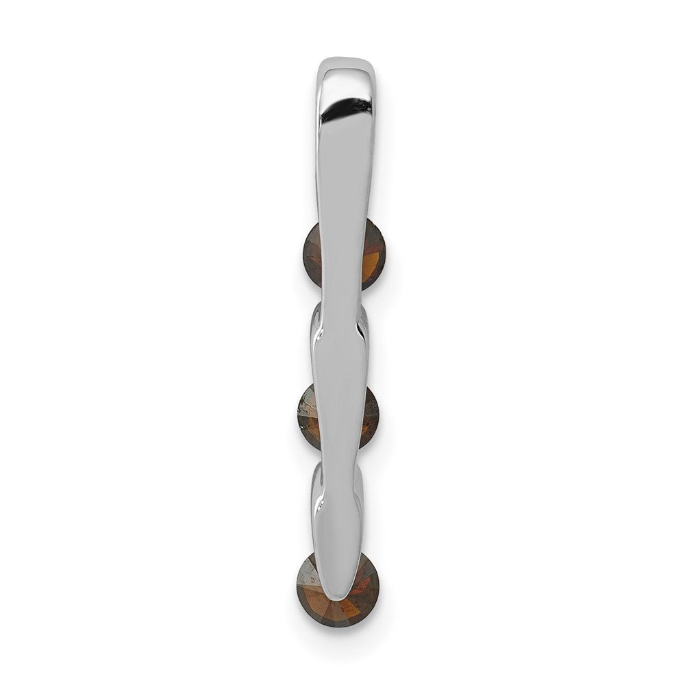 14K Weißgold 0,33 ct. Roter Echter Diamant Slide-Anhänger mit 3 Steinen