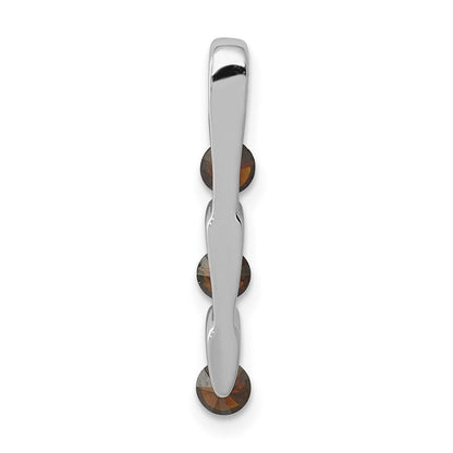 14K Weißgold 0,33 ct. Roter Echter Diamant Slide-Anhänger mit 3 Steinen